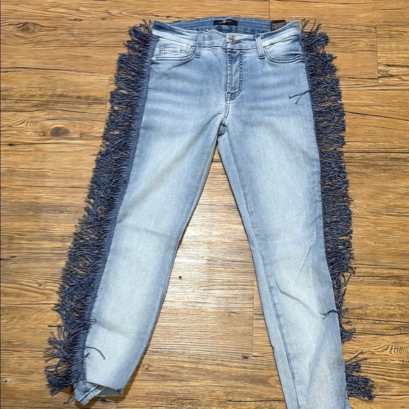 7 for all Mankind- Skinny ankle fringe jeans- 25 - Picture 2 of 6